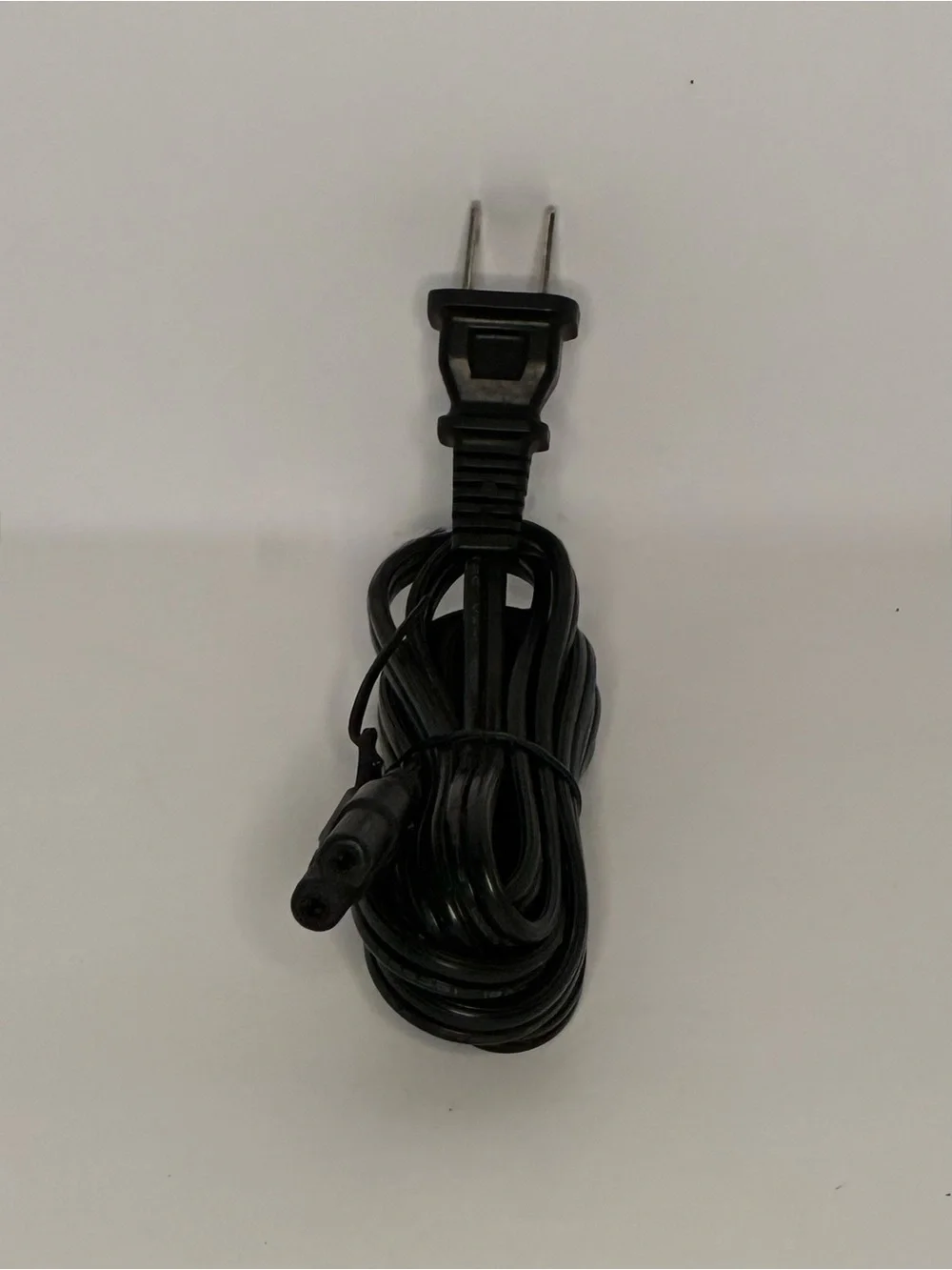 Black Replacement Power Cord with Two-Prong Plug
